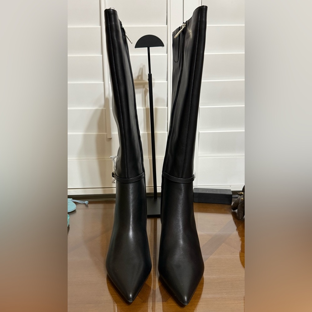 New Kenneth Cole New York Black Leather Boots Size 8